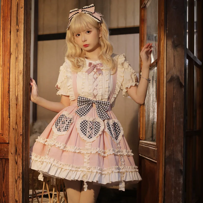 Eieyomi~Kawaii Lolita Summer SK and Blouse Double-Layered Blouse