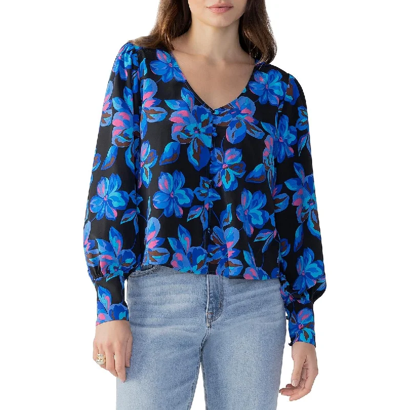 Sanctuary Womens Printed Recycled  Blouse Embroidered Floral Blouse