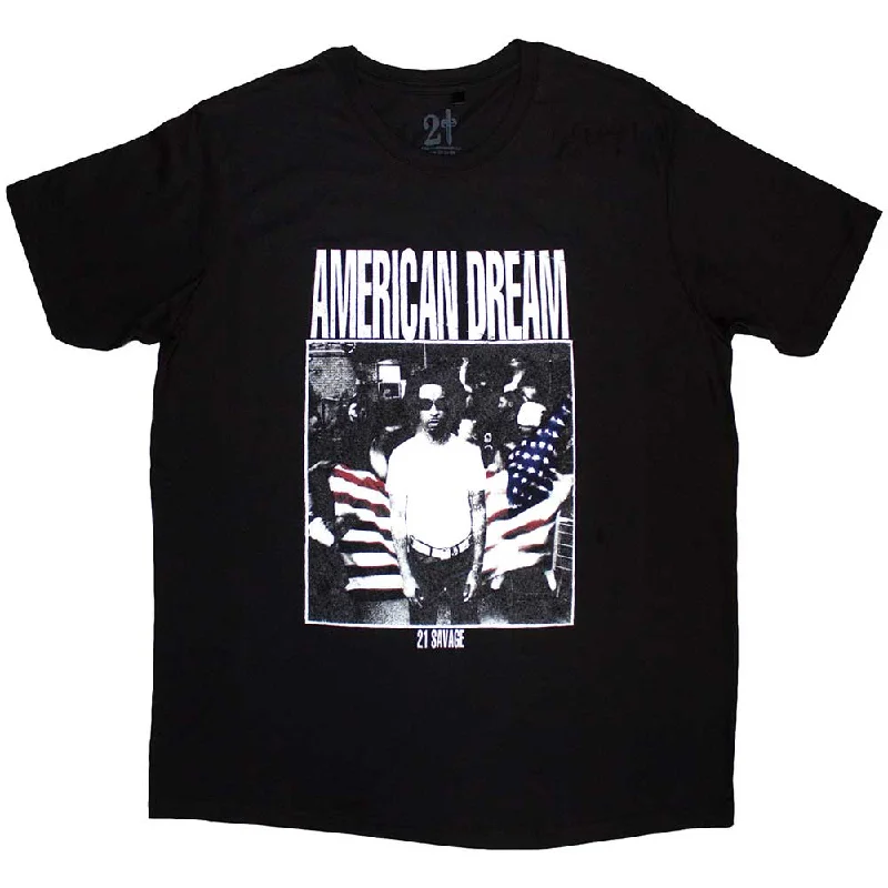 21 Savage | Official Band T-Shirt | American Dream Polka Dot Checkered Tartan