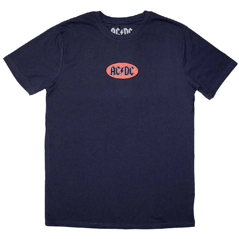 AC/DC | Official Band T-Shirt | Mini Oval Logo Mesh Blend Leather Blend Suede Blend