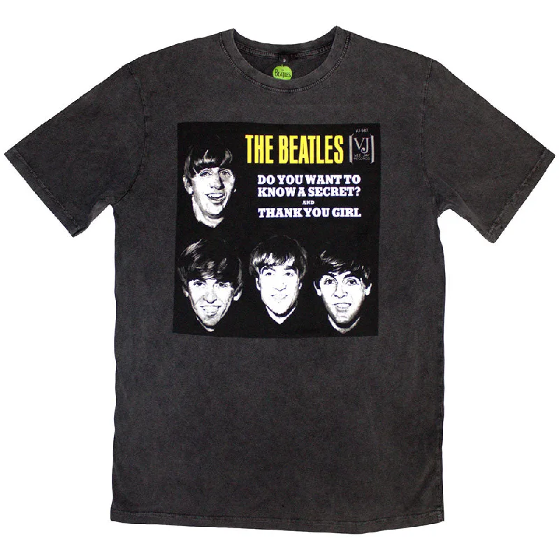 The Beatles | Official Stone Wash Band T-Shirt | VJ Secret Sleeve Stone Wash Lace Blend Ribbed Blend Corduroy Blend