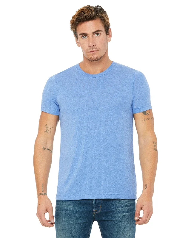 Bella+Canvas Triblend T-Shirt | Blue Triblend Basic T-Shirt Crew Neck Short Sleeve