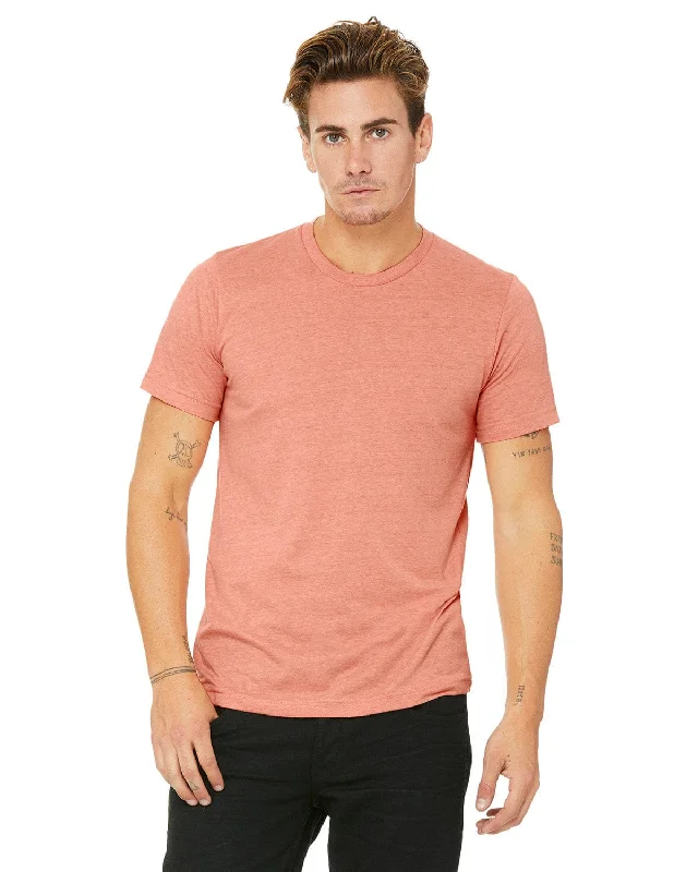 Bella+Canvas Unisex Heather CVC T-Shirt | Heather Sunset Satin Fabric Silk Fabric Chiffon Fabric