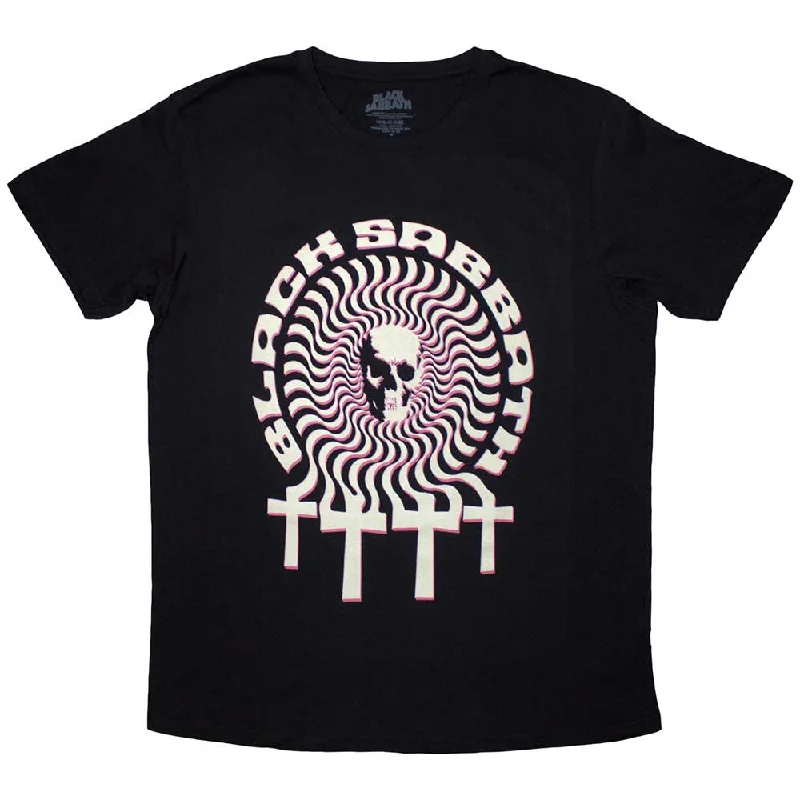 Black Sabbath | Official Band T-Shirt | Hypnotic Skull Graphic T-Shirt Round Neck Polyester