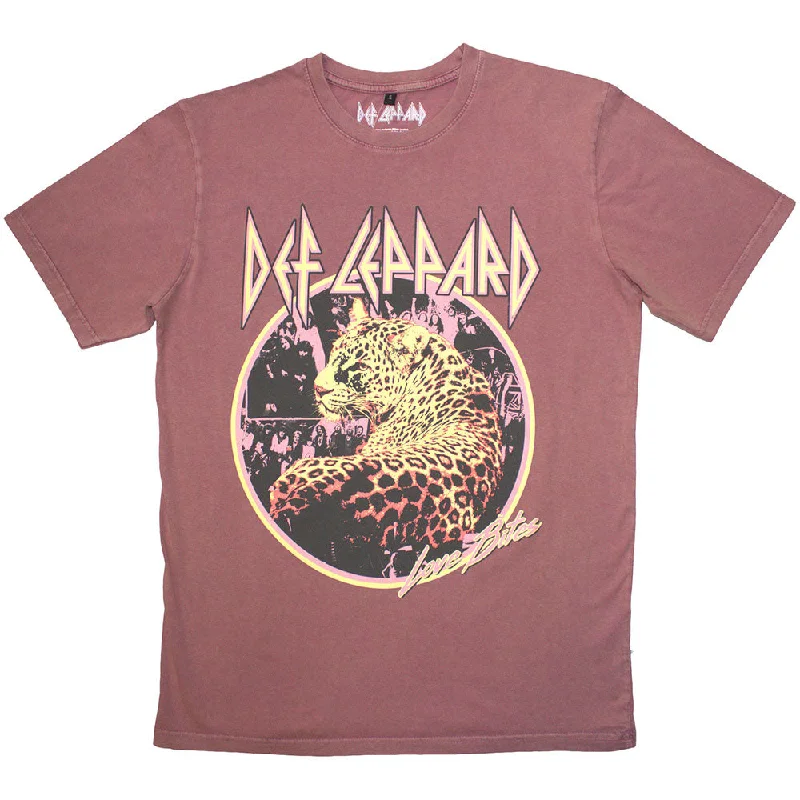 Def Leppard | Official Stone Wash Band T-Shirt | Love Bites Stone Wash Spandex Blend Rayon Blend Denim Blend