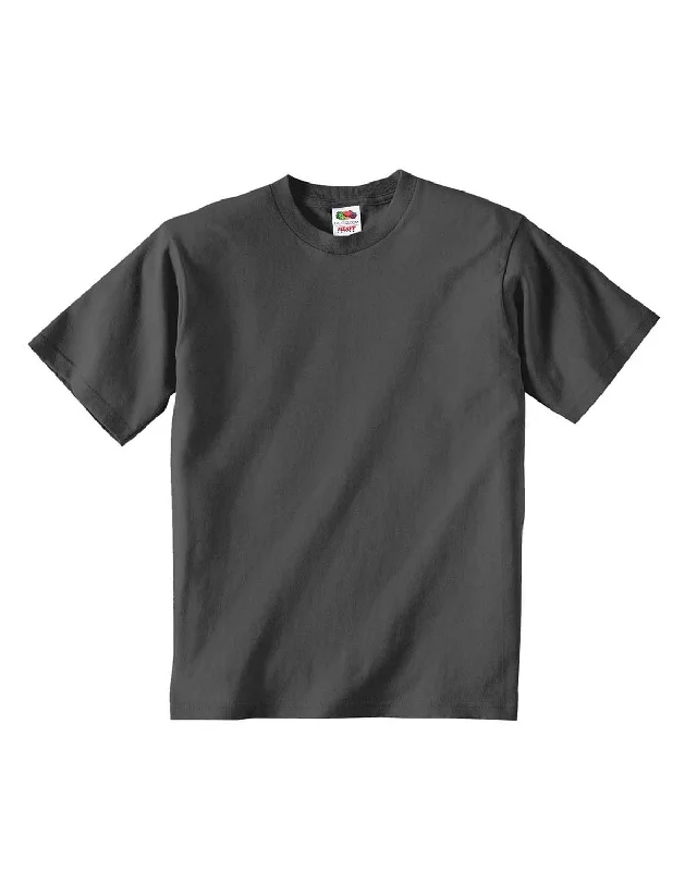 Fruit of the Loom Youth T-Shirt | Charcoal Grey Satin Blend Silk Blend Wool Blend