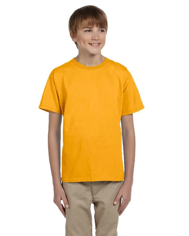 Fruit of the Loom Youth T-Shirt | Gold Mesh Fabric Canvas Fabric Denim Fabric