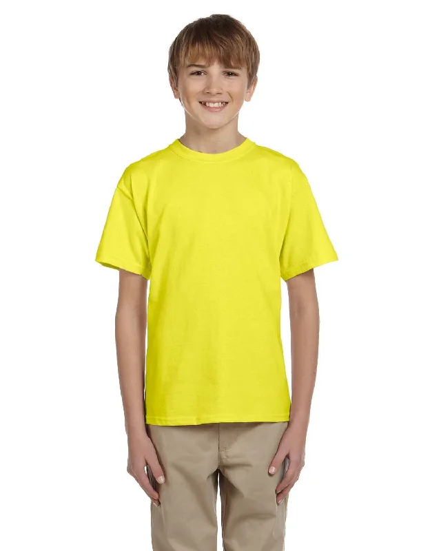 Fruit of the Loom Youth T-Shirt | Neon Yellow Casual Formal Business