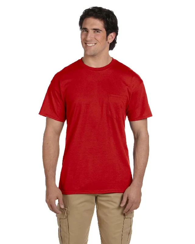 Gildan DryBlend 50/50 Pocket T-Shirt | Red Plaid T-Shirt Polka Dot Checkered