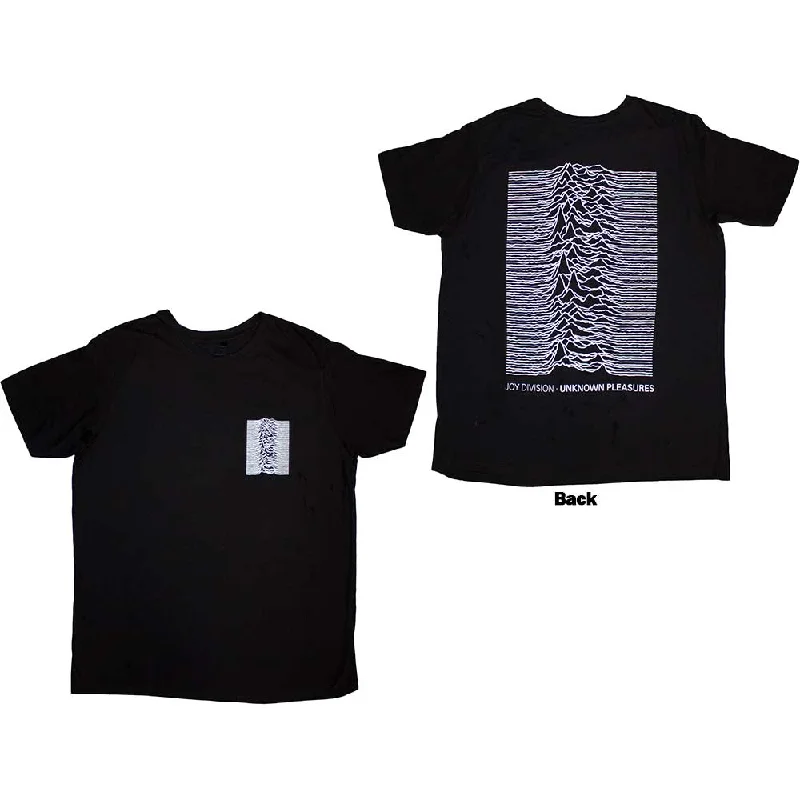 Joy Division | Official Band T-Shirt | Pulsar Pocket Wave (Back Print) Ribbed T-Shirt High Neck Heavyweight