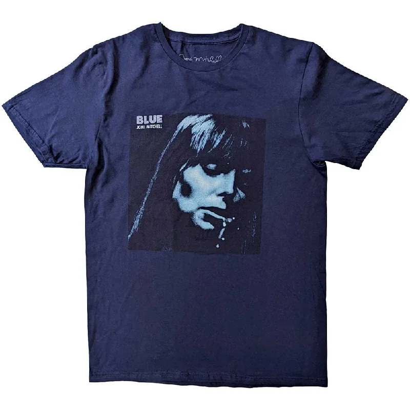 Joni Mitchell | Official Band T-Shirt | Blue Satin Fabric Silk Fabric Chiffon Fabric