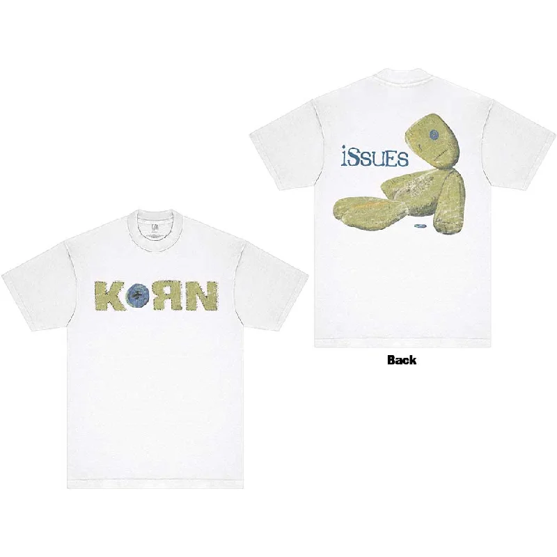 Korn | Official Band T-Shirt | Doll Issues (Back Print) Faux Fur Fabric Real Fur Fabric Shearling Fabric