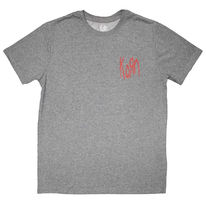 Korn Unisex | Official Band T-Shirt | Mini Red Logo Zippered Front Buttoned Front Snap Front