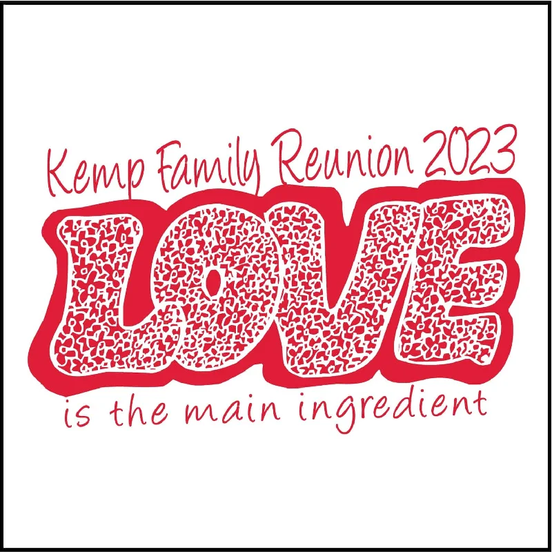 Love Family Reunion T-Shirt Design R1-10 Thin T-Shirt Open Front Quick Dry