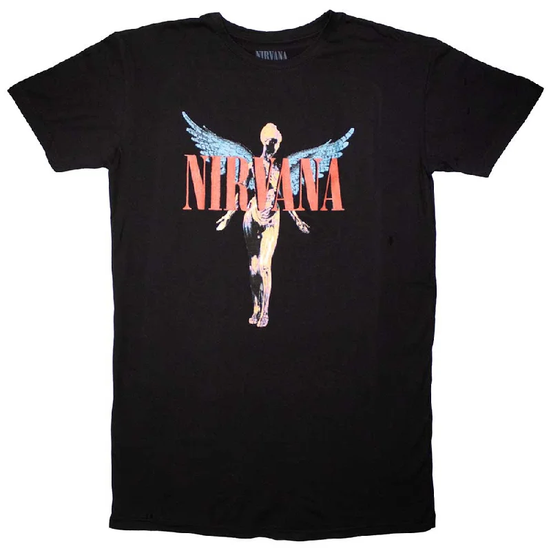 Nirvana | Ladies Official Band T-Shirt Dress | Angelic Solid Color Striped Floral