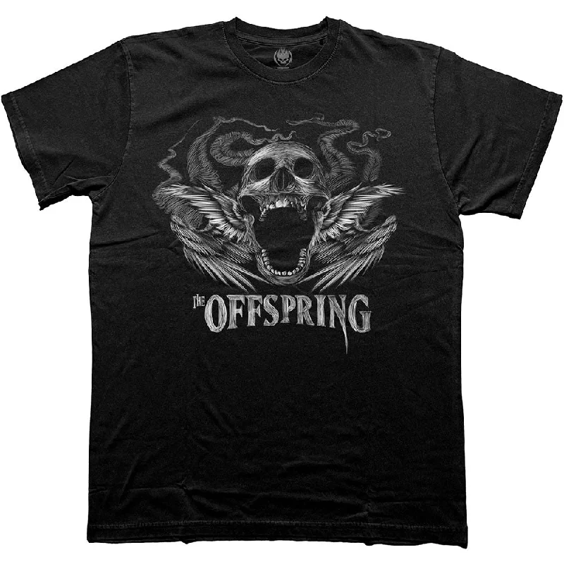 The Offspring | Official Band T-Shirt | Feathered Winged Skull Mesh Blend Leather Blend Suede Blend