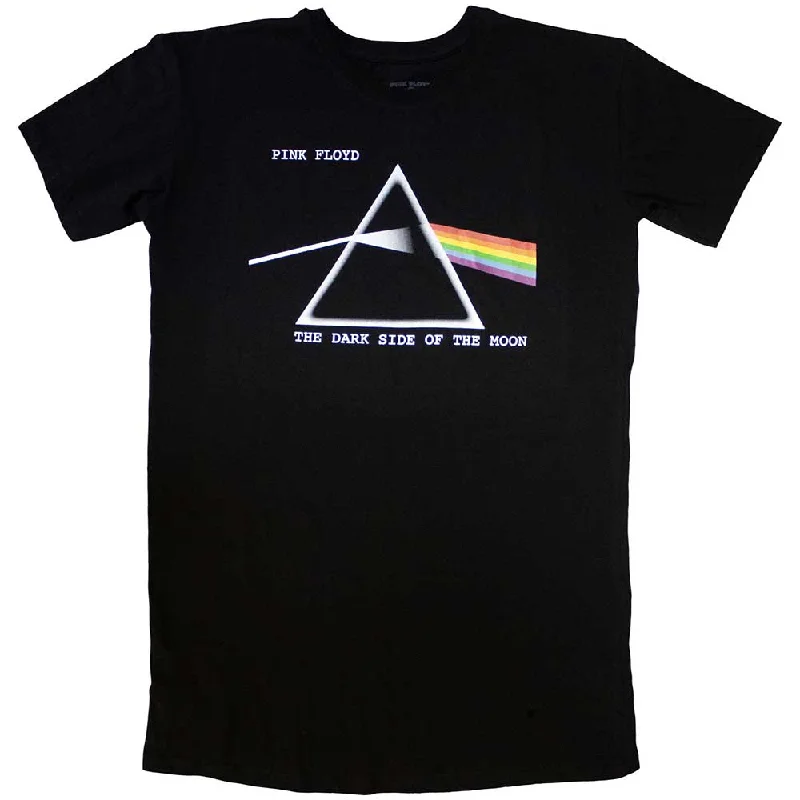 Pink Floyd | Ladies Official Band T-Shirt Dress | Dark Side Of The Moon Courier Fitted T-Shirt Seamless Stretchy