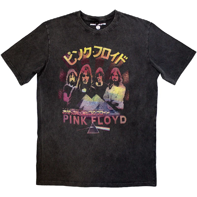 Pink Floyd | Official Stone Wash Band T-Shirt | Japan Poster Stone Wash Seamless Knitted Crochet