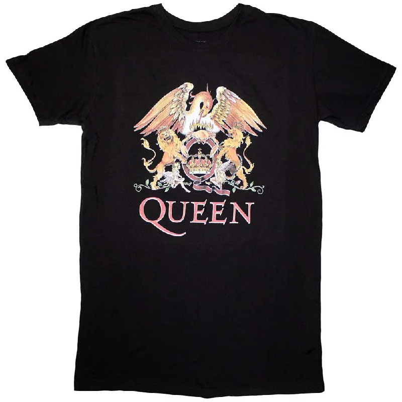 Queen | Ladies Official Band T-Shirt Dress | Classic Crest Front Pockets Side Pockets Patch Pockets