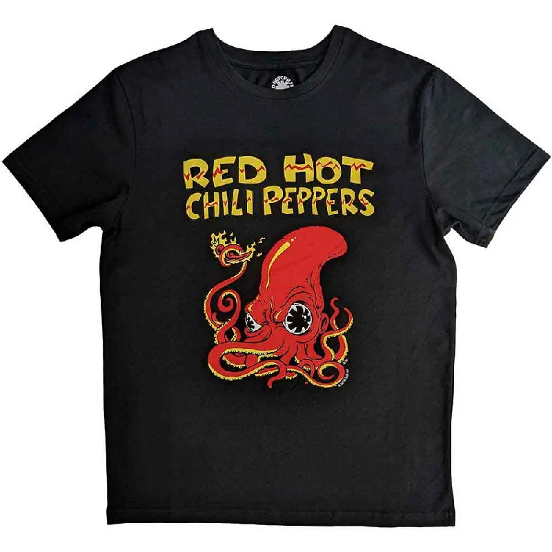 Red Hot Chili Peppers | Official Band T-Shirt | Octopus Striped Floral Plaid