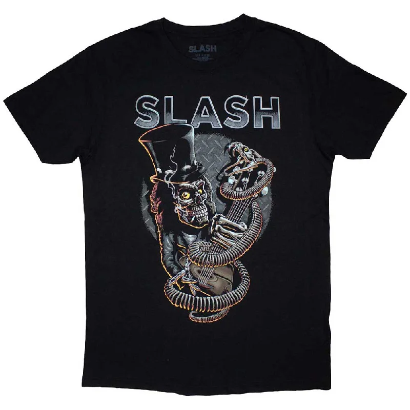 Slash | Official Band T-Shirt | Skull Guitar Snake Faux Fur Fabric Real Fur Fabric Shearling Fabric