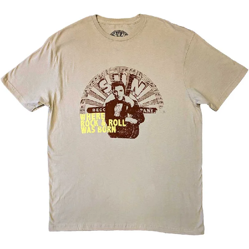 Sun Records | Official Band T-Shirt | Elvis Where R&R Was Born Graphic Embroidered Appliqued