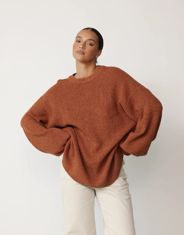 Cody Oversized Jumper (Cinnamon) Knit Fabric Woven Fabric Fleece Fabric