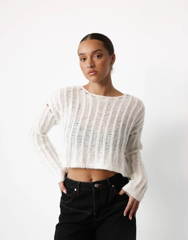 Florida Knit Jumper (Cream) Tailored Straight A-Line