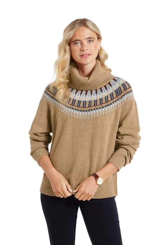 Filey Fairisle Roll Neck Jumper Seamless Knitted Crochet