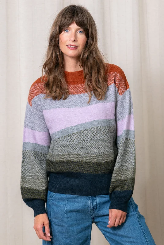 Art Colour Block Jumper Seamless Knitted Crochet