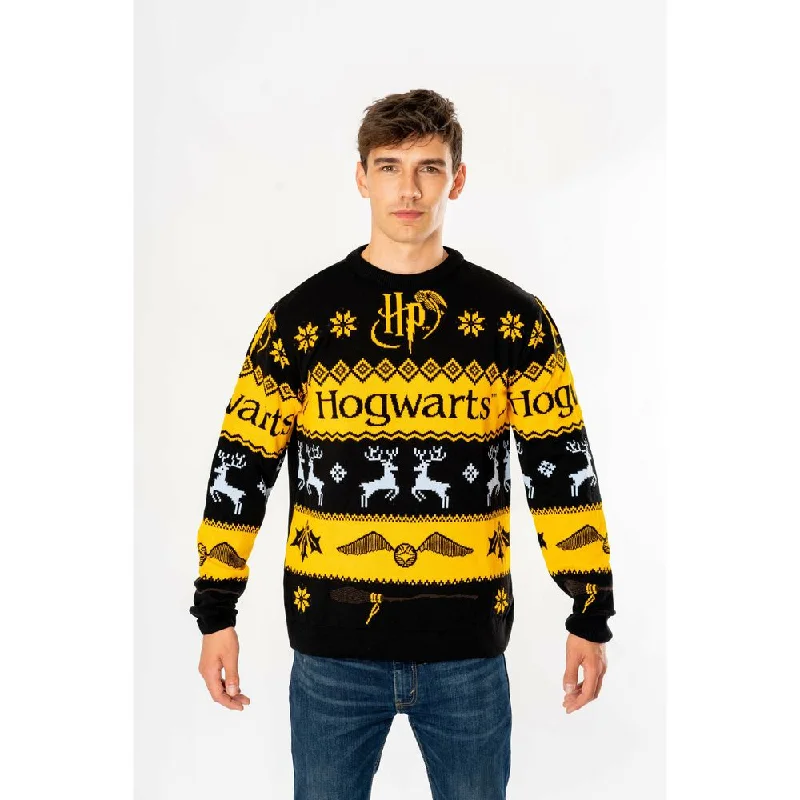 Deluxe Christmas Hogwarts Harry Potter Knitted Jumper Adult Notch Collar Peter Pan Collar Cowl Neck