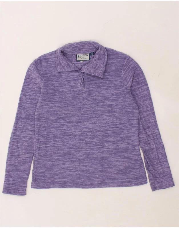 MOUNTAIN WAREHOUSE Womens Zip Neck Fleece Jumper UK 10 Small Purple Fitted Slim Tailored