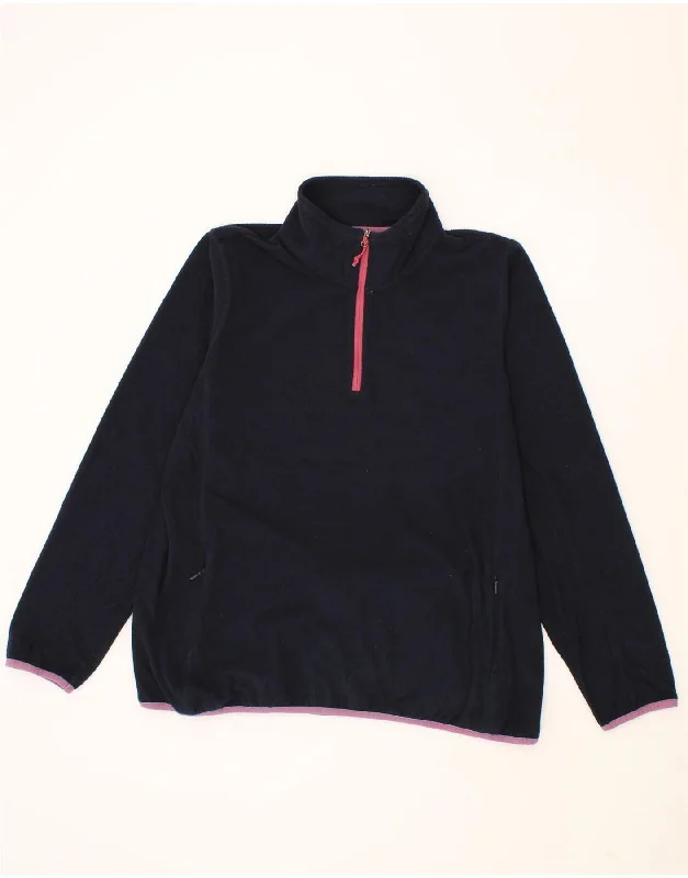 ORVIS Womens Zip Neck Fleece Jumper UK 18 XL Navy Blue Polyester Layered Multi-layer Single Layer