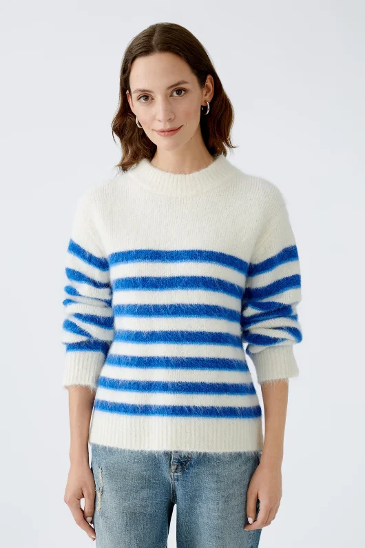 Striped Jumper Satin Blend Silk Blend Wool Blend