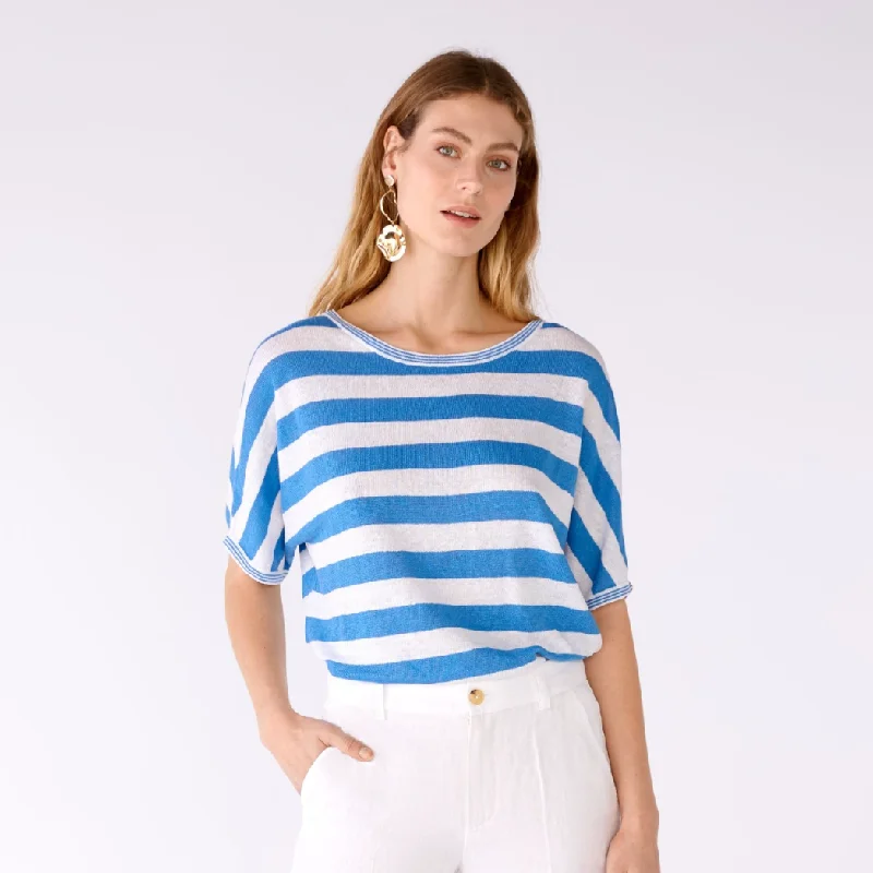 Short Sleeve Stripe Jumper Casual Formal Business