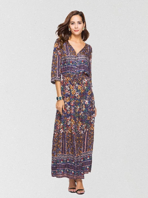 JuliaFashion - 2024Simply Sweet Floral Button Down Maxi Dress Chic Summer Floral Maxi Dress