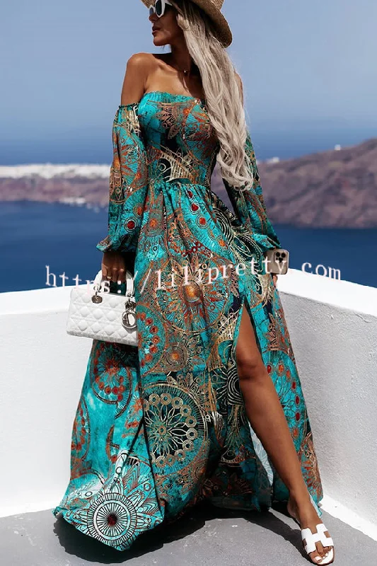 Lilipretty Travel Life Baroque Off Shoulder Maxi Dress Chic Summer Maxi Dress