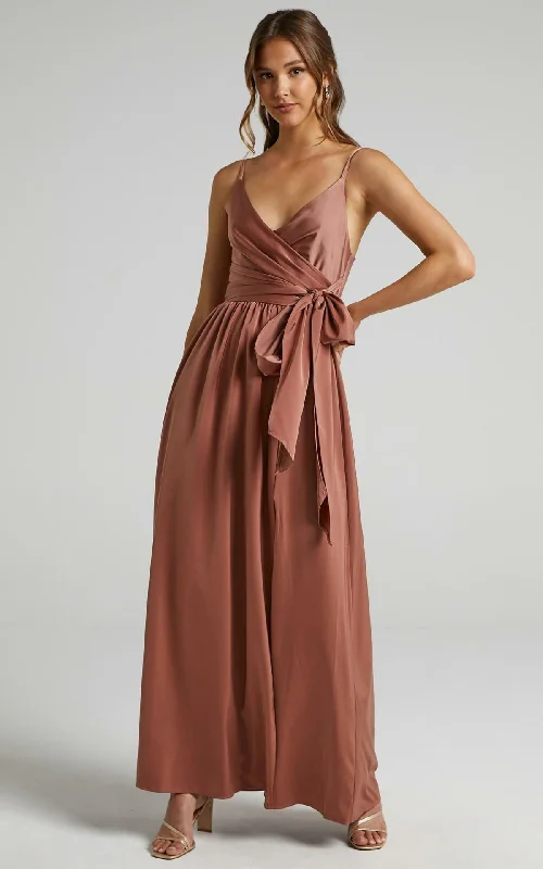 Limelight Satin High Low Maxi Dress - Mauve Stylish Boho Maxi Dress