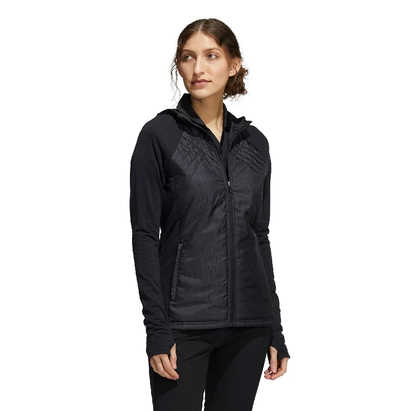 Adidas Hybrid Quilted Black Womens Golf Jacket Bomber Jacket Anorak Windbreaker