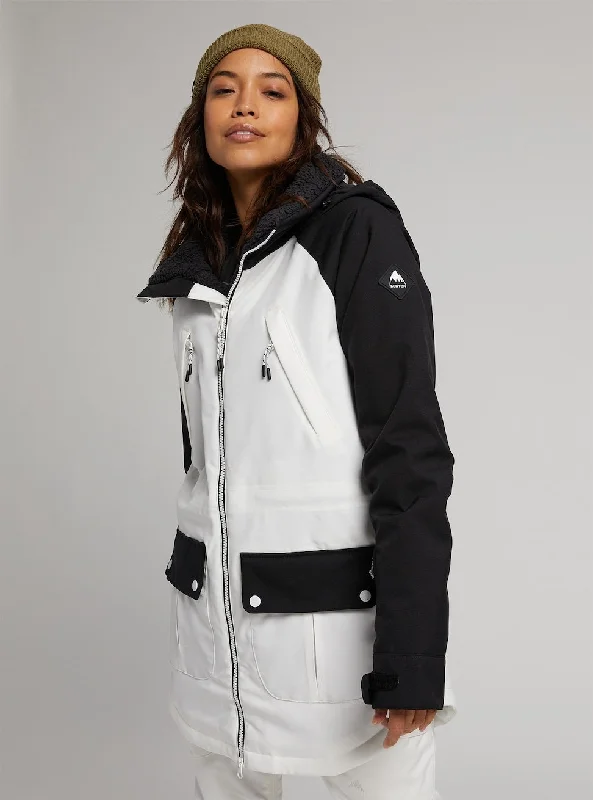 Burton Prowess Womens Jacket Black / Stout White Fitted Jacket Loose Jacket Oversized Jacket