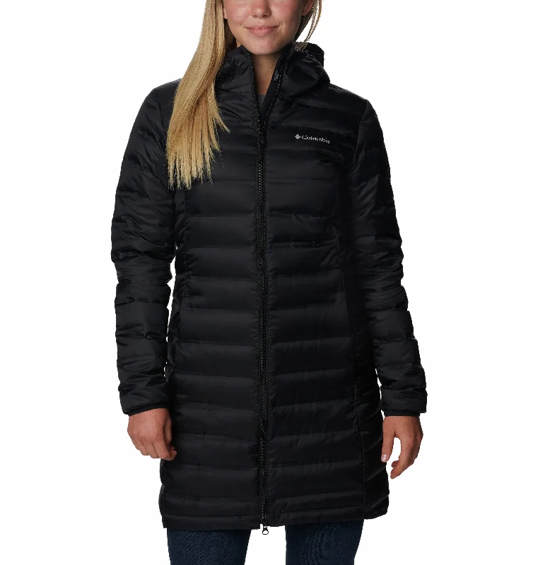 Columbia Ladies Lake 22 II Down Long Hooded Jacket-BLACK Embroidered Jacket Appliqued Jacket Beaded Jacket