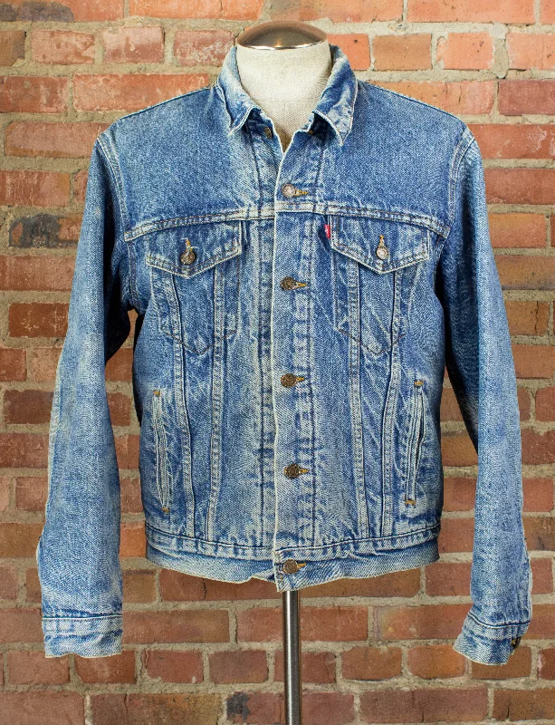 Vintage Levi's USA Blanket Lined Denim Trucker Jean Jacket Large Unisex 42 Faux Fur Jacket Real Fur Jacket Shearling Jacket