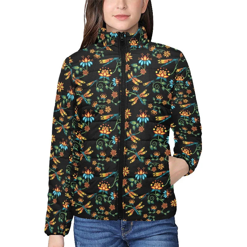 Dragon Lily Noir Women's Stand Collar Padded Jacket Elasticated Jacket Padded Jacket Insulated Jacket