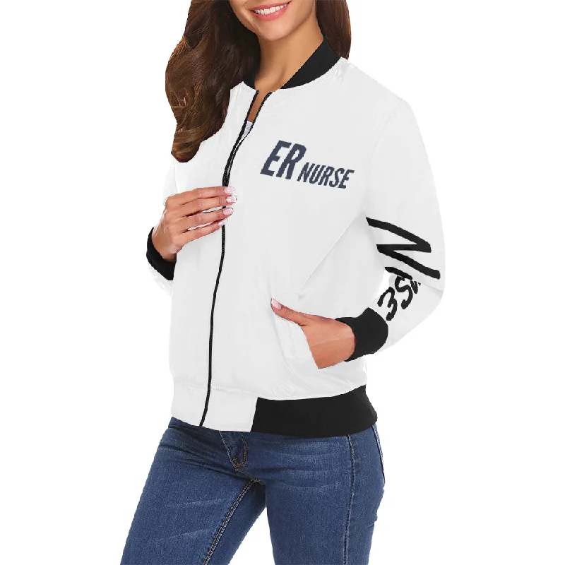 ER Nurse Women's Jacket Front Pockets Side Pockets Patch Pockets