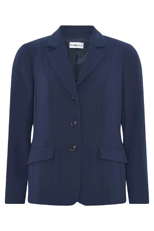 Habella 57241-5019-69 Navy Blazer Jacket Welt Pockets Slit Pockets Flap Pockets