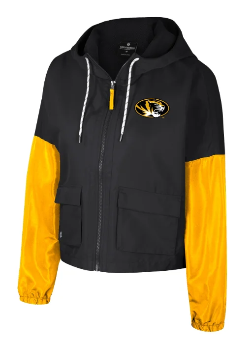 Mizzou Tigers Colosseum Juniors Rafi Tiger Head Full Zip Black and Gold Jacket Striped Jacket Polka Dot Jacket Floral Jacket