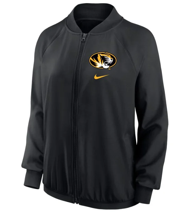 Mizzou Tigers Nike® 2024 Juniors Full Zip Oval Tiger Head Black Jacket Cotton Jacket Linen Jacket Terry Jacket