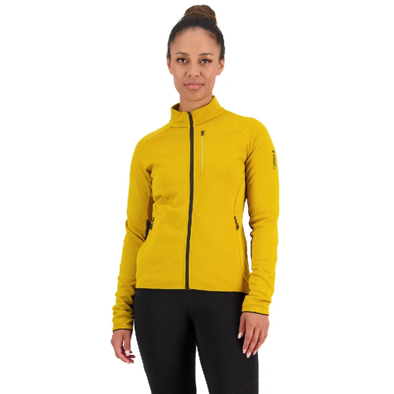 Mons Royale - Women's Approach Merino Shift Fleece Jacket - Turmeric Nylon Fabric Polyester Fabric Spandex Fabric