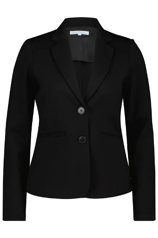 Red Button SRB4119 Punta Black Two Button Blazer Jacket Notch Collar Jacket Peter Pan Collar Jacket Cowl Neck Jacket