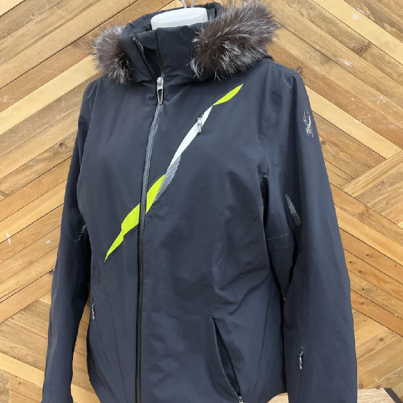 Spyder - Women's Winter Jacket - MSRP $900: Black-women-14 Boat Neck Shawl Collar Notched Collar